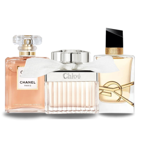 Bundle of 3 Women's Fragrances – Coco Mademoiselle by Chanel, Libre by Yves Saint Laurent & Chloé Signature (100ml Each)