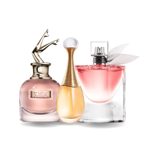 Bundle of 3 Women's Fragrances (100ml) – Scandal by Jean Paul Gaultier, J'adore by Dior & La Vie Est Belle by Lancôme