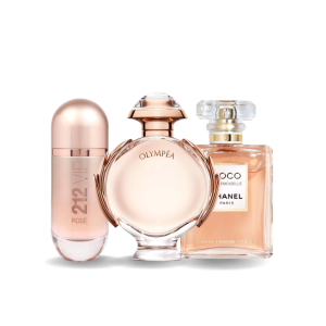Bundle of 3 Women's Fragrances – 212 VIP Rosé by Carolina Herrera, Olympéa by Paco Rabanne & Coco Mademoiselle by Chanel (100ml Each)